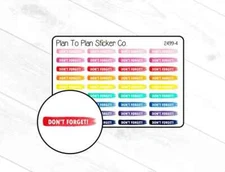 2499-4~~Don't Forget! Swooshes Planner Stickers.