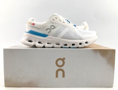 ON Cloudrunner 2 White/Blue Women's Super Foam 360° Comfort Running Sneakers