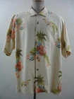 Mens XL Tommy Bahama 100% Silk Shirt Short Sleeve Hawaiian Camp Palms Away Trees