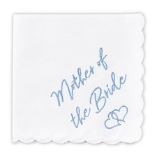 Handkerchief - 12" x 12" - Something Blue Mother of the Bride Brown Envelope