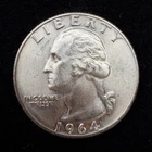 1964 Washington Quarter 90% Silver $0.25 FV Circulated Pre-1965 US Coin - 21-24