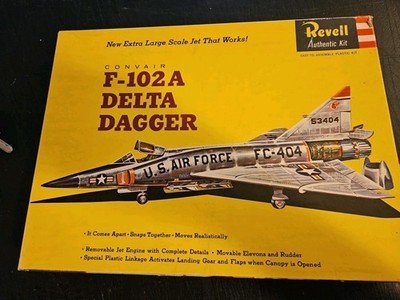 Vintage Revell Convair F-102A Delta Dagger Model Kit   Authentic Kit   Complete