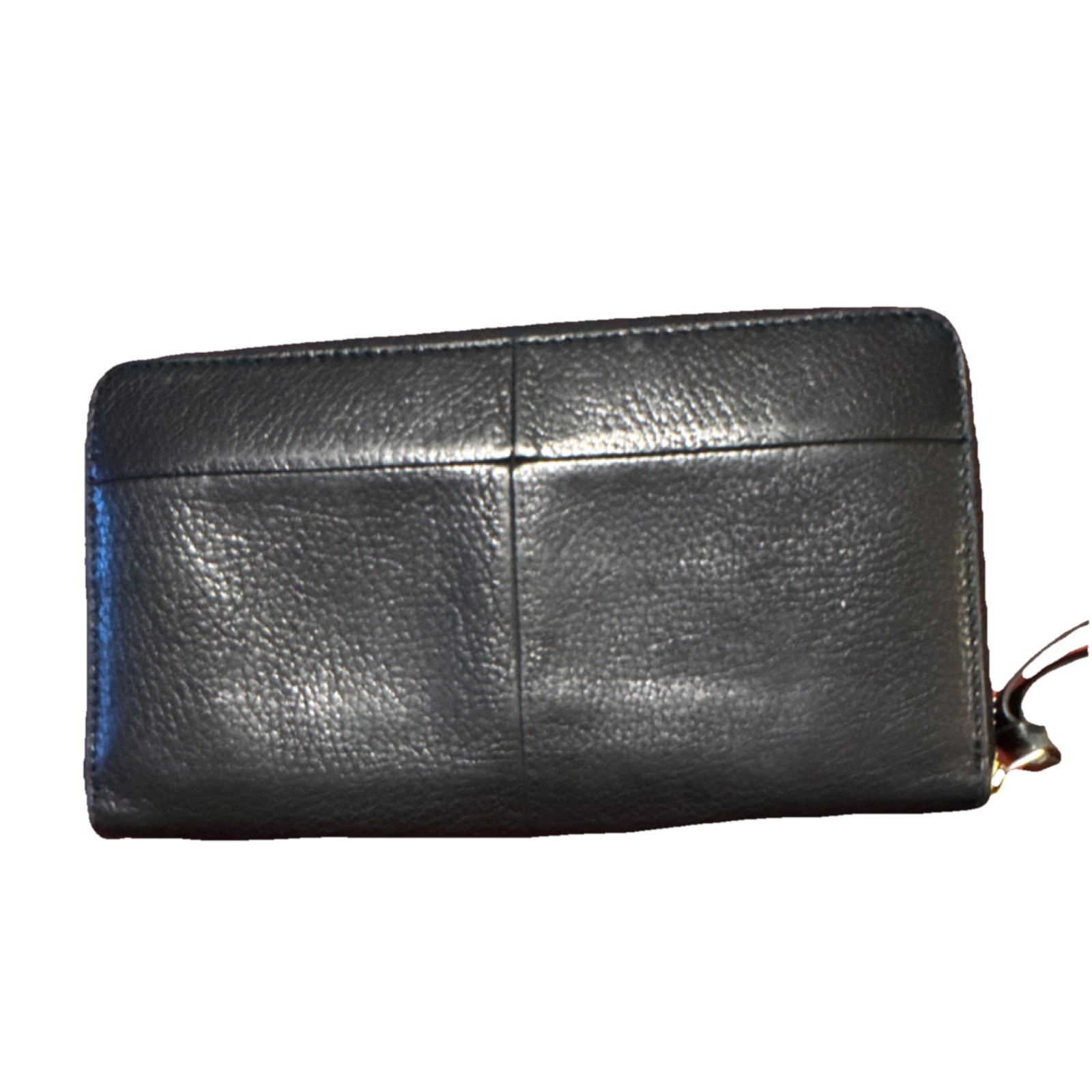 Tory Burch Black Zip-Around Wallet with Logo & Multiple Card Slots thumbnail 2