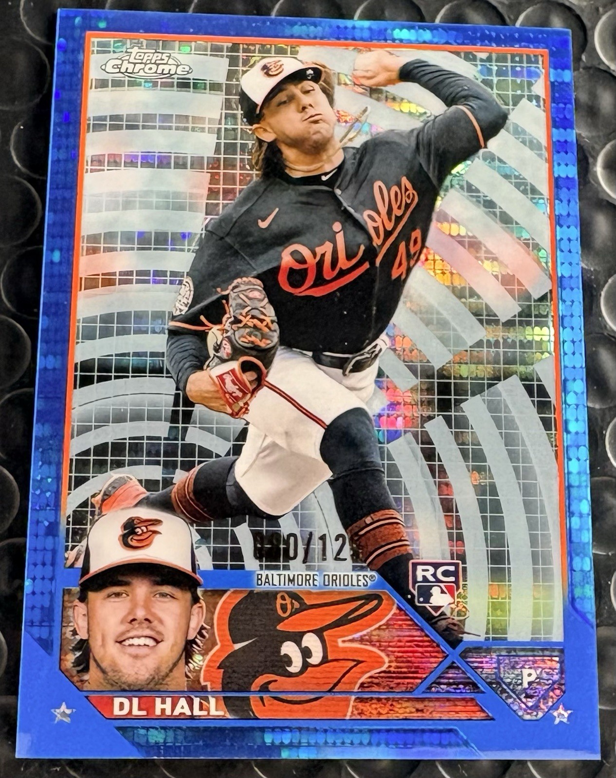 2023 Topps Chrome DL Hall Blue Sonar Refractor /125 RC BREWERS Rookie