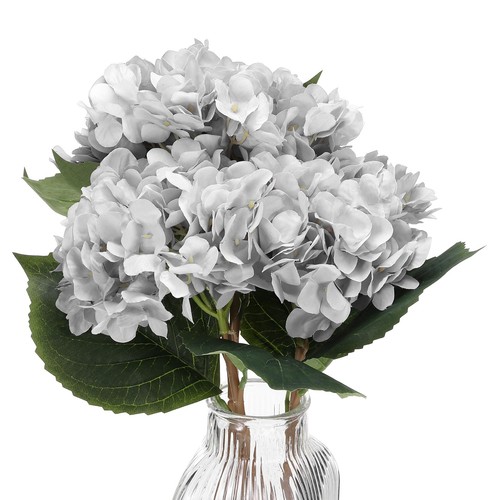 3PCS Hydrangea Artificial Flowers Faux Hydrangea Flowers Home Decor Grey