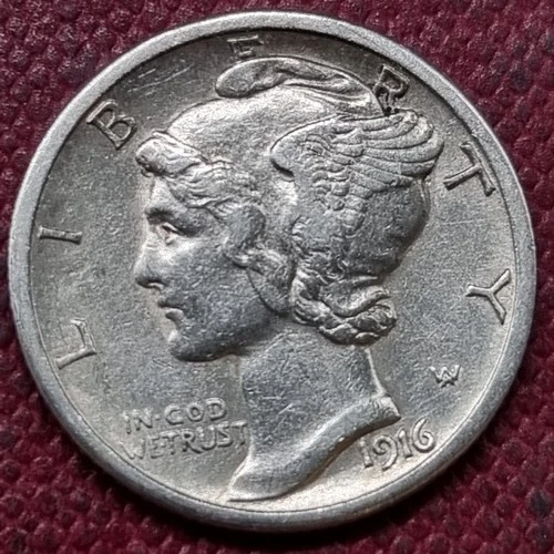 1916 S Mercury Dime 10c UNC #98182