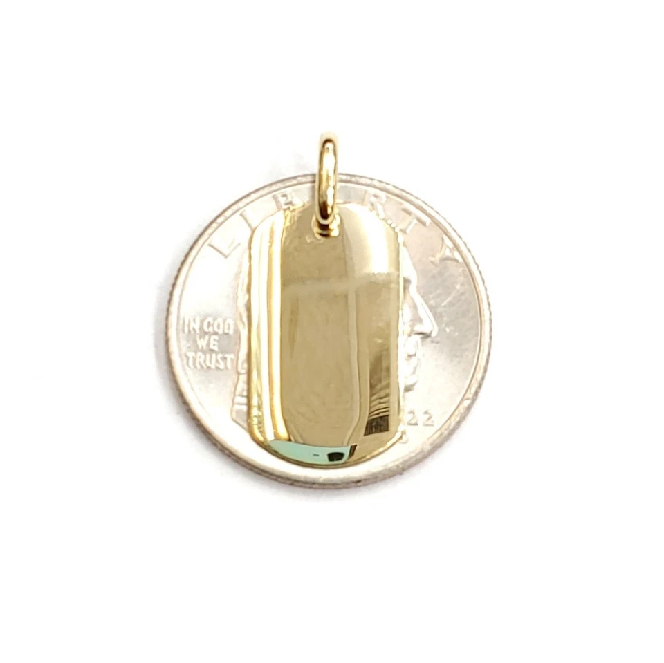 Nuevo Colgante Oro Amarillo 14k Sólido Pequeña Etiqueta de Perro Etiqueta con Nombre Dije Joyería Brillante 2.3g Foto 4 de 4