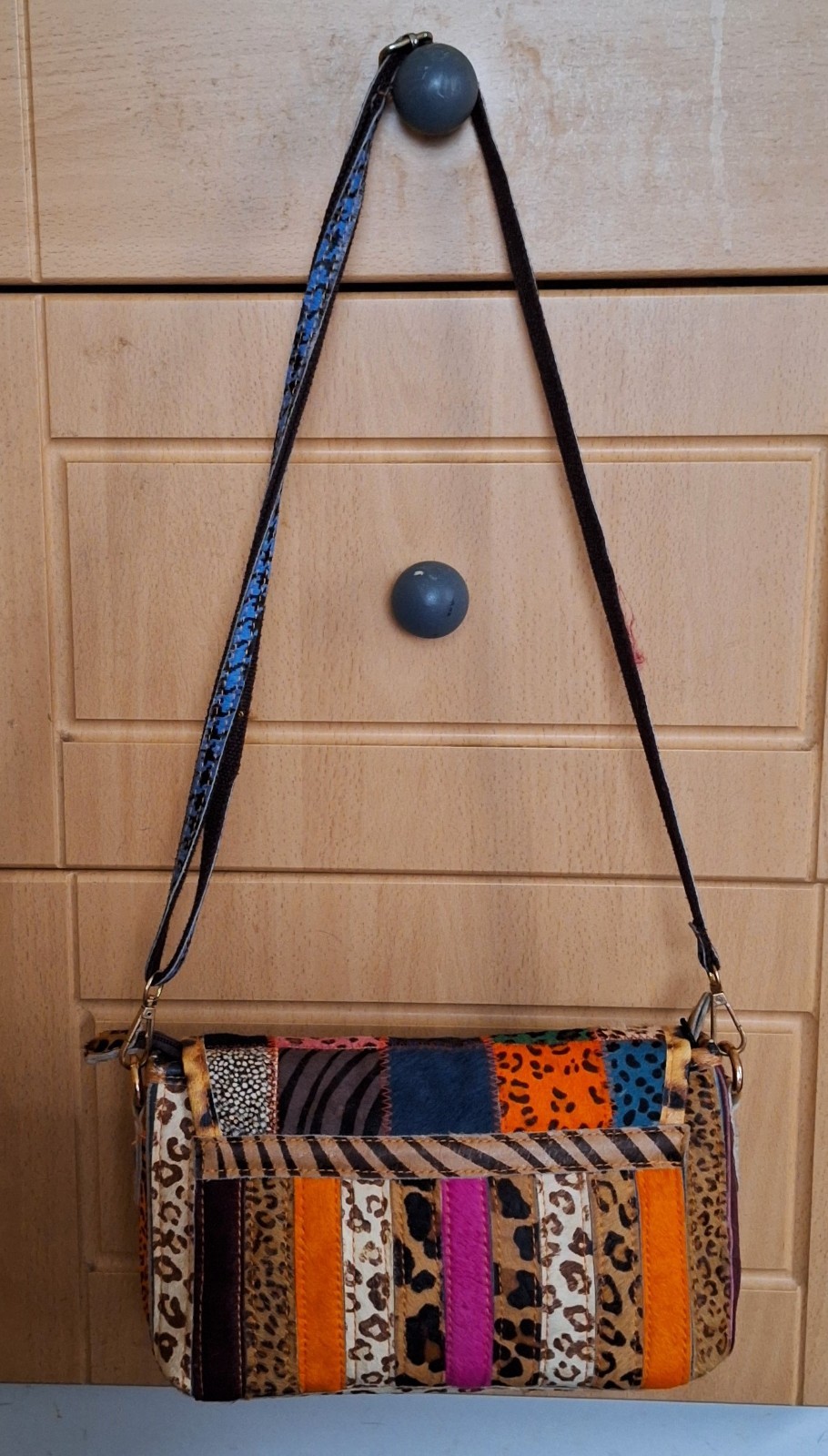 FUNKY MULTICOLOURED PATCHWORK HAIR ON COWHIDE LEA… - image 8