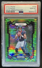2023 Panini Prizm C.J. Stroud Neon Green Pulsar Rookie RC #339 Texans PSA 10