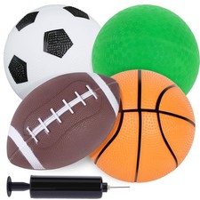 4Pack Sports Balls for Toddlers  Kids, Playground Balls with Pump, 5Inch Soc...
