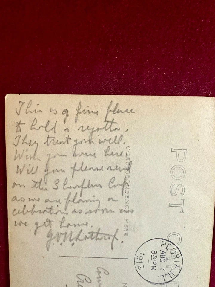 1912 Peoria IL RPPC Scull Rowing Festival 8 Detroit Shell Race Winners Featured - Image 3 of 3