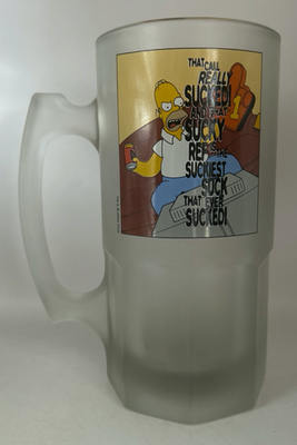 #ad The Simpsons Homer quot; That Call Really Sucked quot; Frosted Glass 1 Ltr Tankard *RARE GBP 24.99