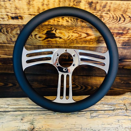14" Leather Steering Wheel For Classic Ford Mustang GT 1967 1968 1969 Vintage - Bild 10 von 14