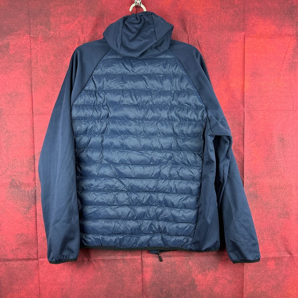 32 DEGREES HEAT HOODED MEN'S PUFFER JACKET NAVY BLUE FULL ZIP POCKETS SIZE L - Image 4 of 4