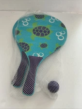 Paddle Ball Set Beach Toys - 2 Paddles One Ball - Lake, Camping Fun For All NWT