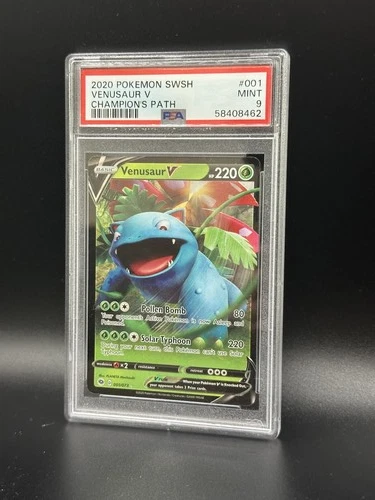 PSA 9 MINT Venusaur V 001 2020 Pokemon SWSH Champions Path
