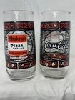 Vintage 1970s Shakey’s Pizza Parlor / Coca-Cola Drinking Glasses – Set of 2