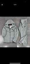 Nike Men  s Gray 2-Piece Fleece Tracksuit Full Zip Hoodie  Pants Sz L