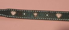 Nocona Girls Western Belt Pink Hearts, Crosses , Rhinestones Silver Buckle 22