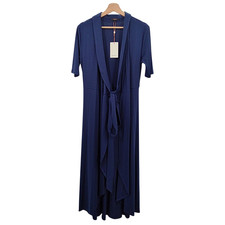 Quince Women Tencel Jersey Midi Wrap Dress Navy L