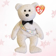 ⭐️🎉 NEW YEAR 2007 🎉⭐️  TY Beanie Baby Bear - MWMT'S