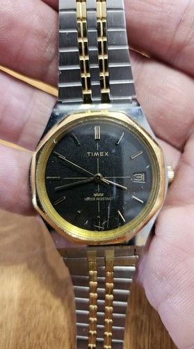 Mens Vintage Timex Marlin Royal Oak Crosshair Manual Wind Watch Works! 1980's