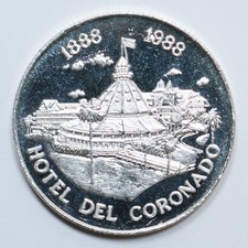 1988 Hotel del Coronado - California - 1 oz .999 Silver Round 102.17 per troy oz