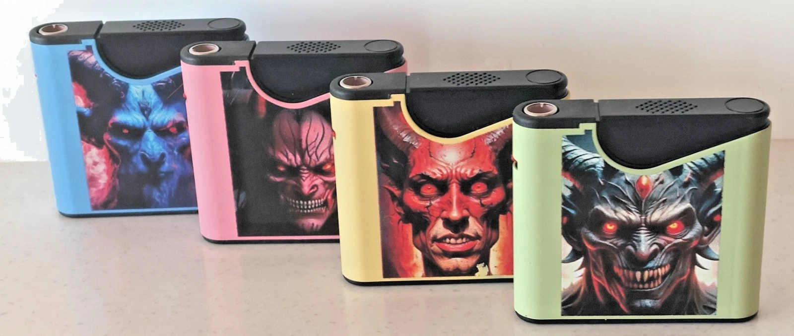 refillable electronic blowtorch large lighters 4 pattern set metal collectabl - Picture 1 of 3