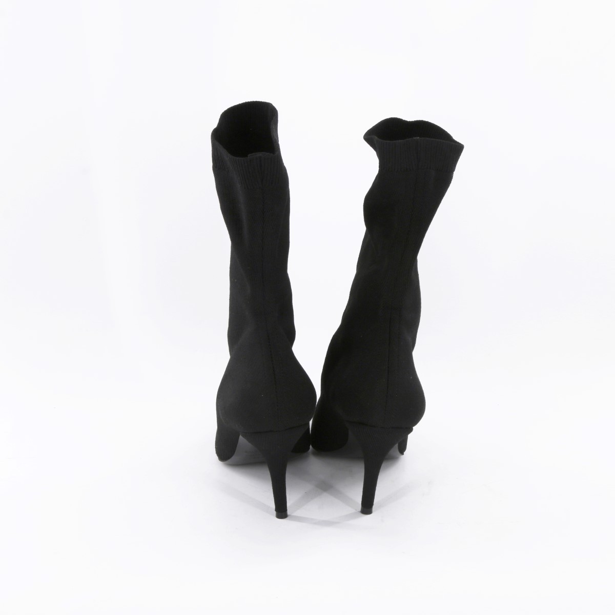 BALENCIAGA 616246W1802 Knife Knit Black Lego Bootie Women Size
