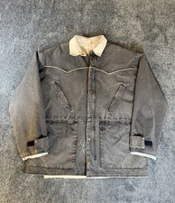 Vintage Schaefer Outfitter Jacket Mens Black Canvas Large Drfter Chore Coat 