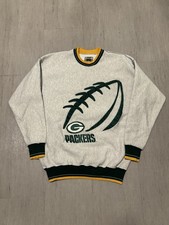 Vintage 90s Legends NFL Mens Sz XL Green Bay Packers Ringer Crewneck Sweatshirt