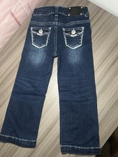 Wired Heart Girls 4T Western Bling Jeans Embroidered Rhinestone Pockets Bootcut