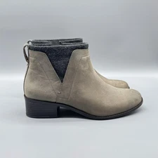 Vionic Boots Womens 8 Gray Brown Leather Joslyn Weather Resistant Ankle Booties