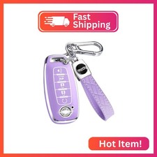 Key Fob Cover for Nissan with Keychain Accessories, Premium Soft TPU Full Protec