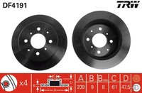 2X Trw DF4191 Bremsscheibe FüR Honda Acura