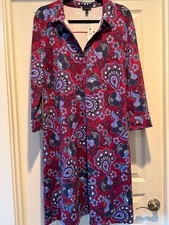 New Talbots Effortless Jersey Shift Dress - Blue Red Paisley Size XL