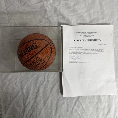 Magic Johnson Signed Autographed Mini Basketball Lakers Original Spalding balls
