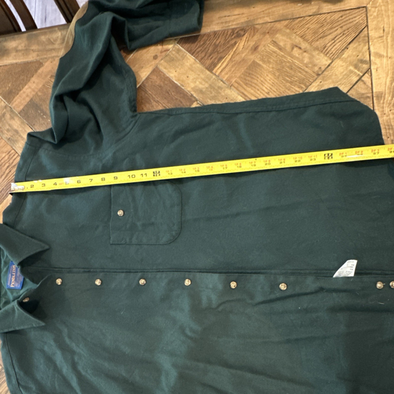 WTGPendleton Men's Green Brown Solid Wool Flannel… - image 10