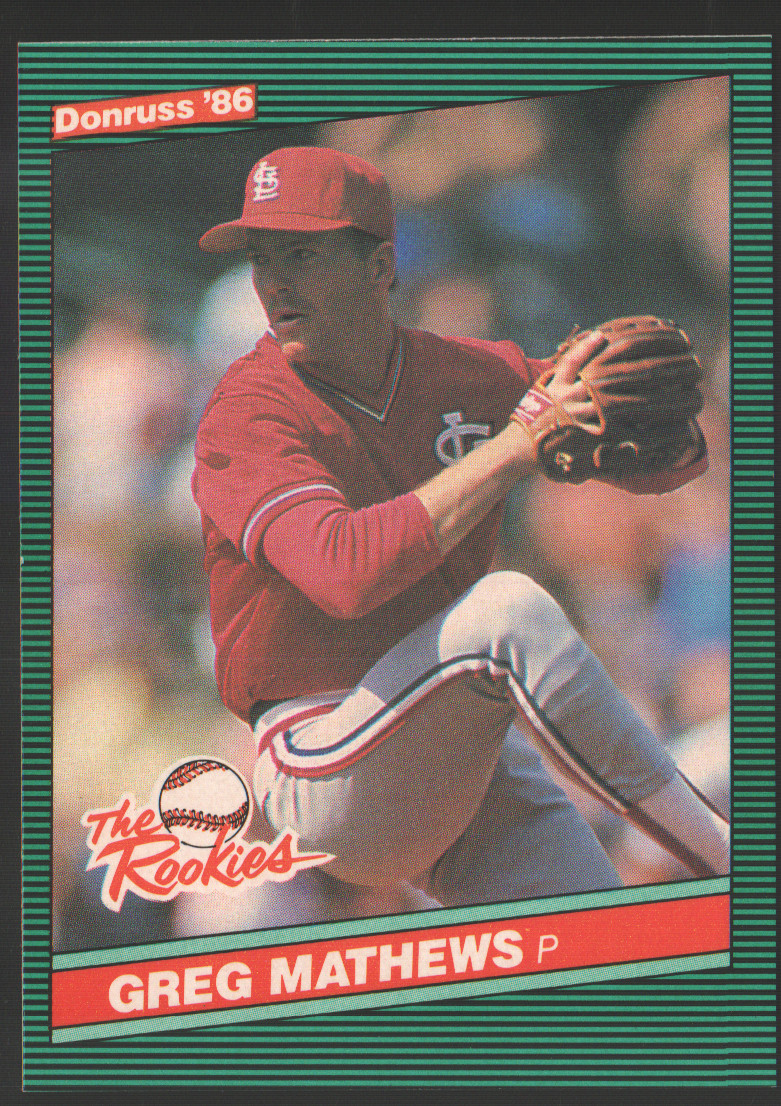 1986 Donruss The Rookies #26 - Greg Mathews XRC - St. Louis Cardinals  86-145