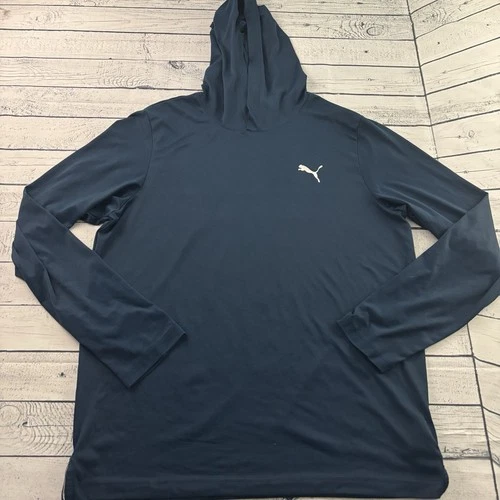 Puma Golf Long Sleeve Athletic Lightweight Soft Pullover Hoodie Men's Large Blue