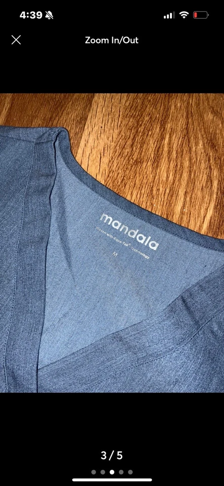 Mandala Size Medium Scrub Top, Single Pocket NWOT - Image 3 of 4