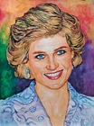 11.69 × 15.75"  Princess Diana ~watercolor & gouache~  SIGNED and DATED