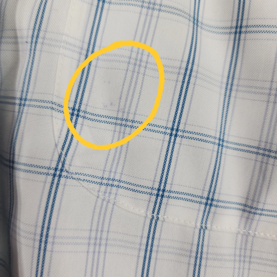 Eddie Bauer TL Mens Button Up Shirts Tall Lot 2  White Blue Plaid Cotton READ - Image 3 of 4