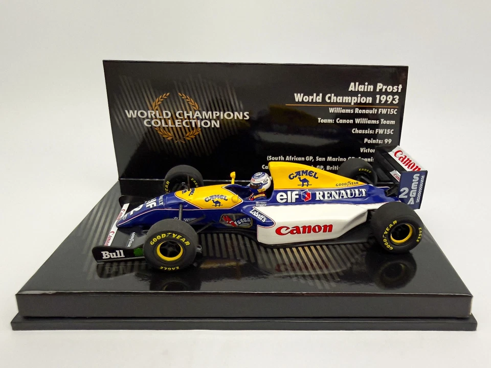 1993 Prost Williams FW15C 1:43 Minichamps 436930002 Camel F1 World Champion - Immagine 3 di 4