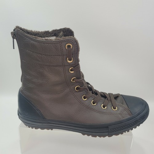 brown converse with fur