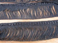 Black Fringe Upholstery Edging Trim Nylon 4 yards 2 inch wide