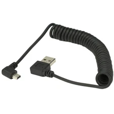 USB 2.0 Male to MINI USB 2.0 Male 90 Degree Angle Retractable Data Charger Cable