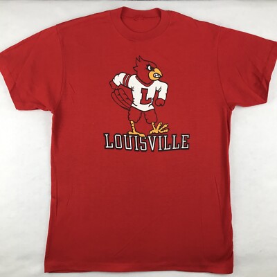vintage 80s LOUISVILLE CARDINALS FOOTBALL T-Shirt MEDIUM single