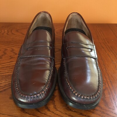 BRAND NEW Express Burgundy Leather Penny Loafers Slip On Dress Shoes Size 9 Burgundy Genuine Leather Loafer Dress Shoe | Express main image 3
