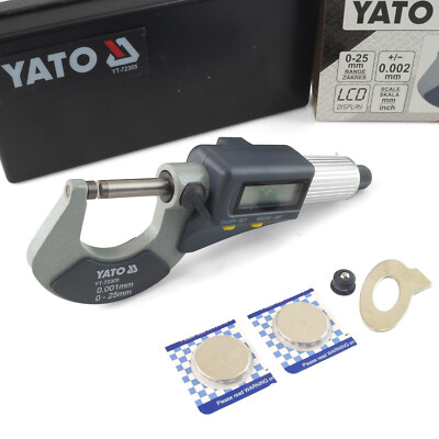 Mikrometer Bügelmessschraube Messschraube Digital 0,001-25mm YATO YT-72305